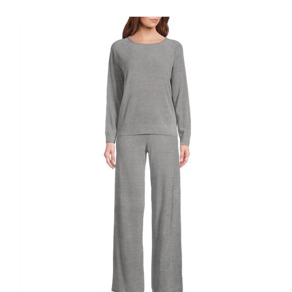 Barefoot Dreams CozyChic Knit Loungewear Set Gray Size Large